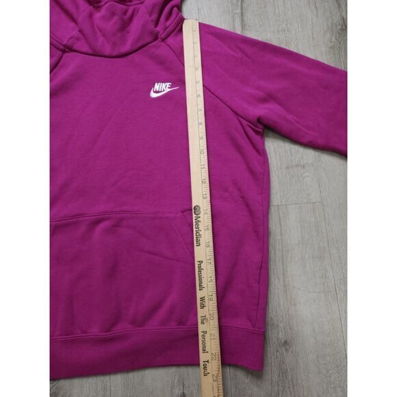 Nike Funel Neck Hoodie Swoosh Check Logo Sweatshirt Womens Small - Picture 9 of 10